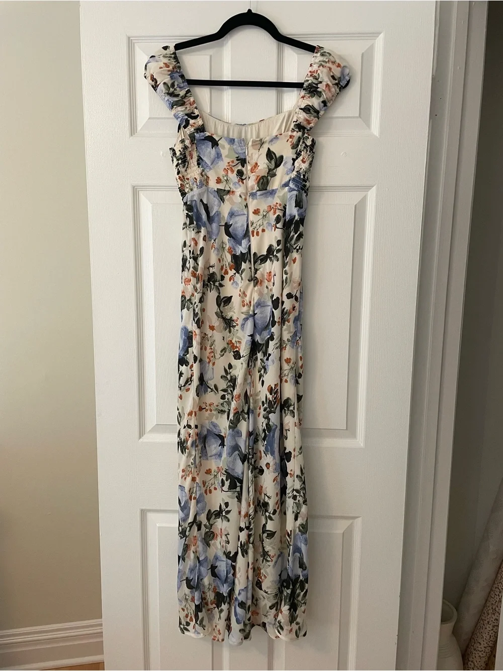 Abercrombie Floral Dress in Cream and Blue